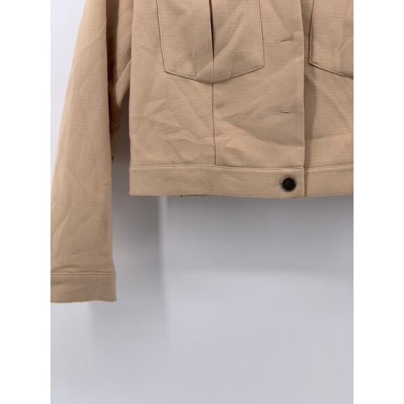 FOREVEVER 21 Women's Tan Button-Up Long Sleeve Cropped Jacket SZ S - Picture 6 of 11